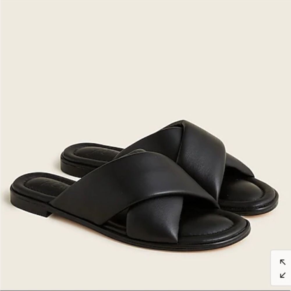 J. Crew Menorca padded cross-strap sandals in leather. Size 8. NWT, NIB.